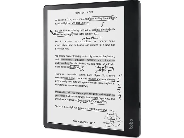 Kobo Elipsa 2E - eBook læser - 32 GB - 10.3