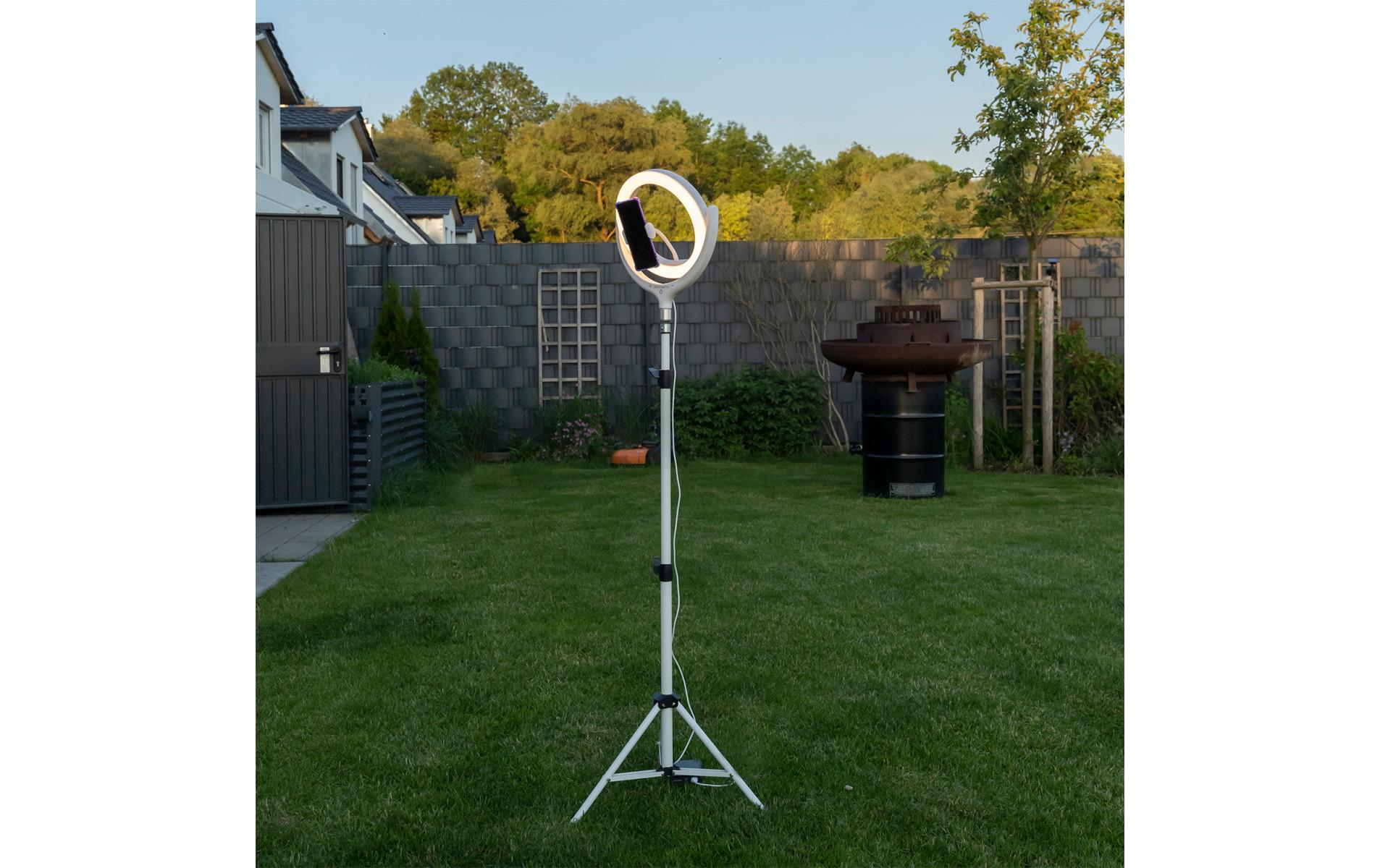 Videoleuchte Selfie LoomiPod grossStimmungsvolles, dimmbare Stehlampen-Ringleuchte