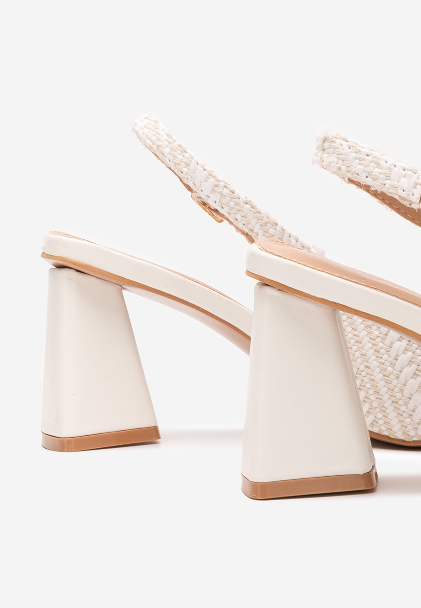 Chaussures à talon épais blancs Monnyca