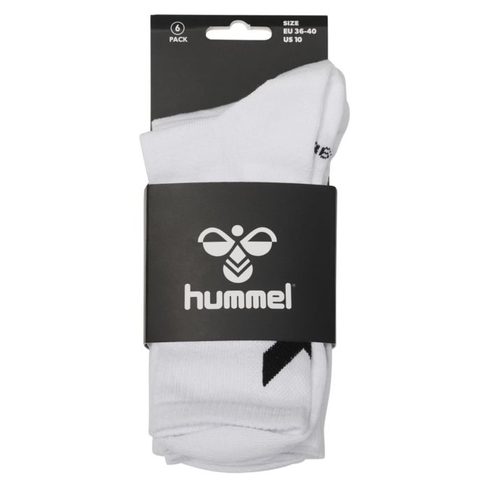 Hummel Unisex Strømper Chevon Mid-Cut Socks 6-Pack Hvid