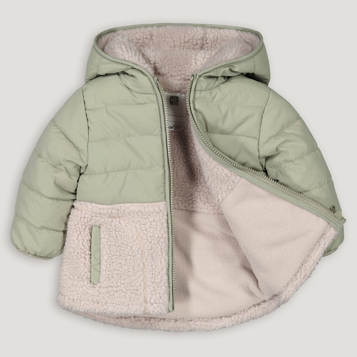 COLEÇÕES LA REDOUTE<br>Jaqueta de plumas com capuz, dois materiais