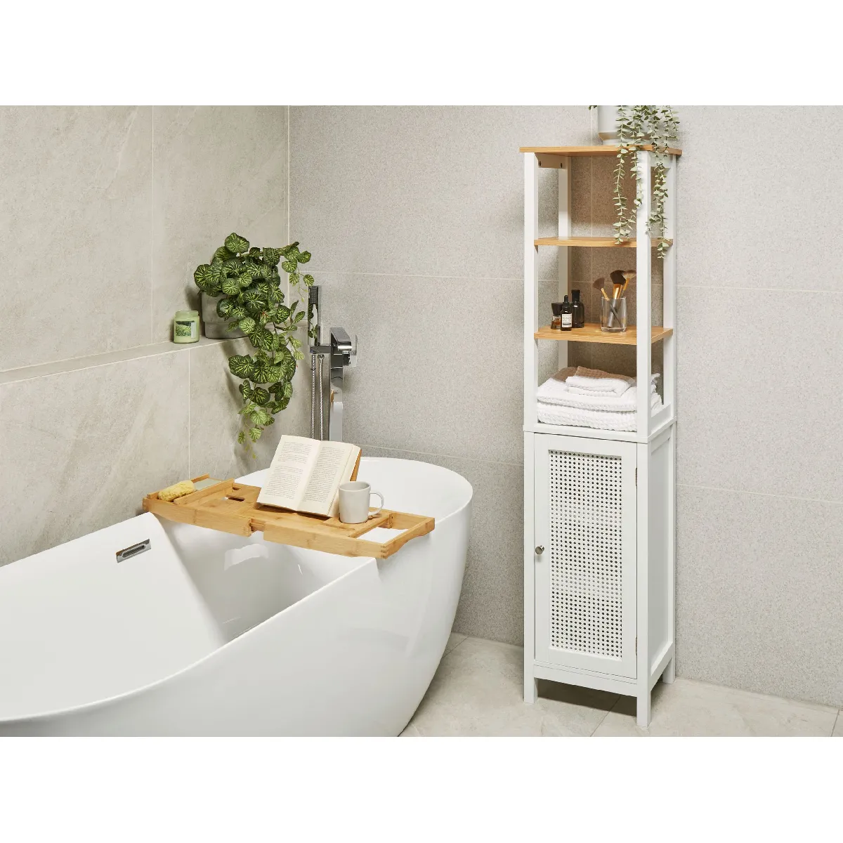 Beliani Meuble haut ALAMOS 40 cm 30 cm 160 cm Blanc