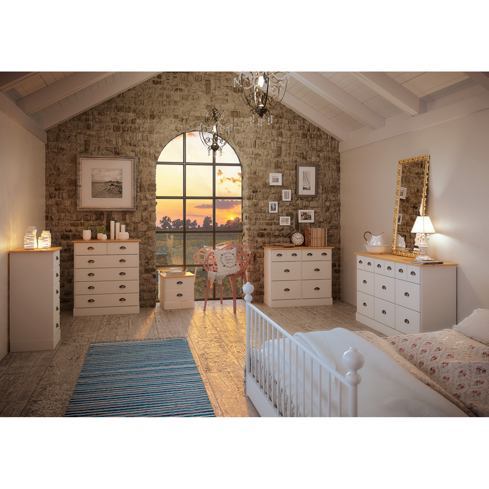 Nachtkommode Nordic 44 weiss MDF