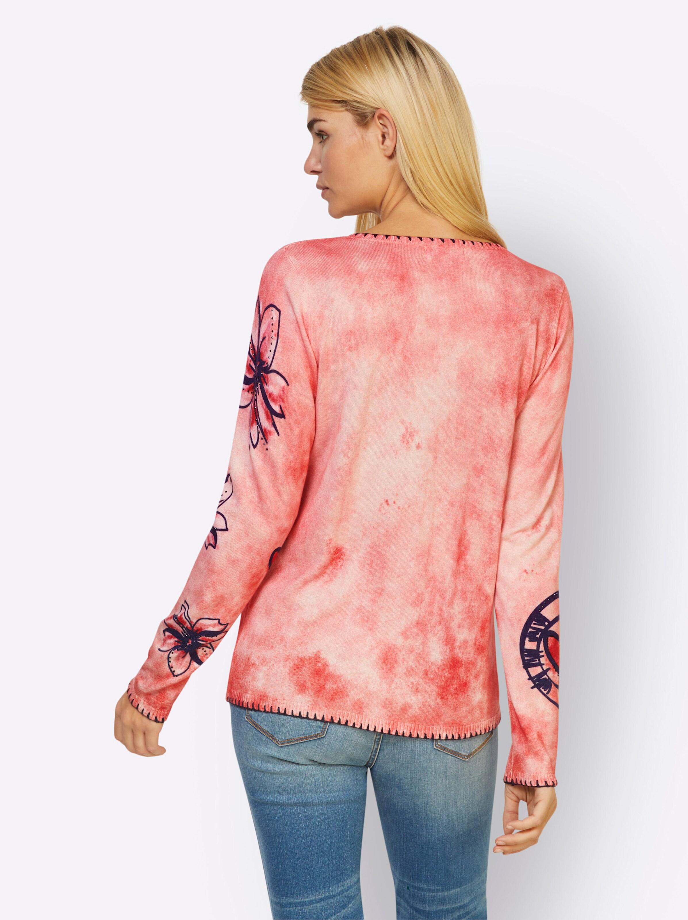 heine Strickjacke in hummer-marine-bedruckt