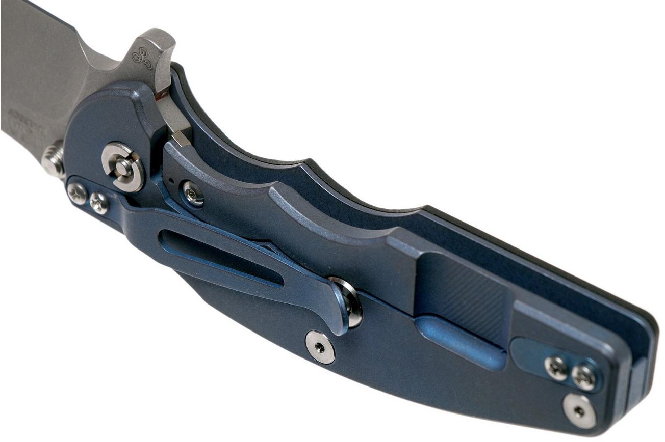 Rick Hinderer Jurassic Slicer Battle Blue Black G10 CPM 20CV zakmes