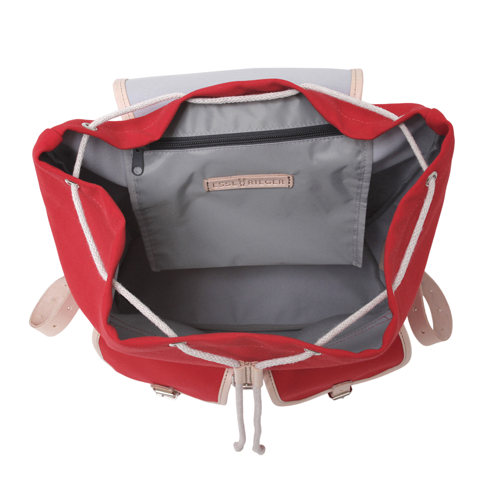 Rucksack Georg Rot, Leder Natur