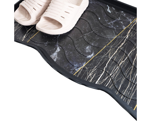 Marmeren schoen afdruiprek, zwart, 38x75 cm