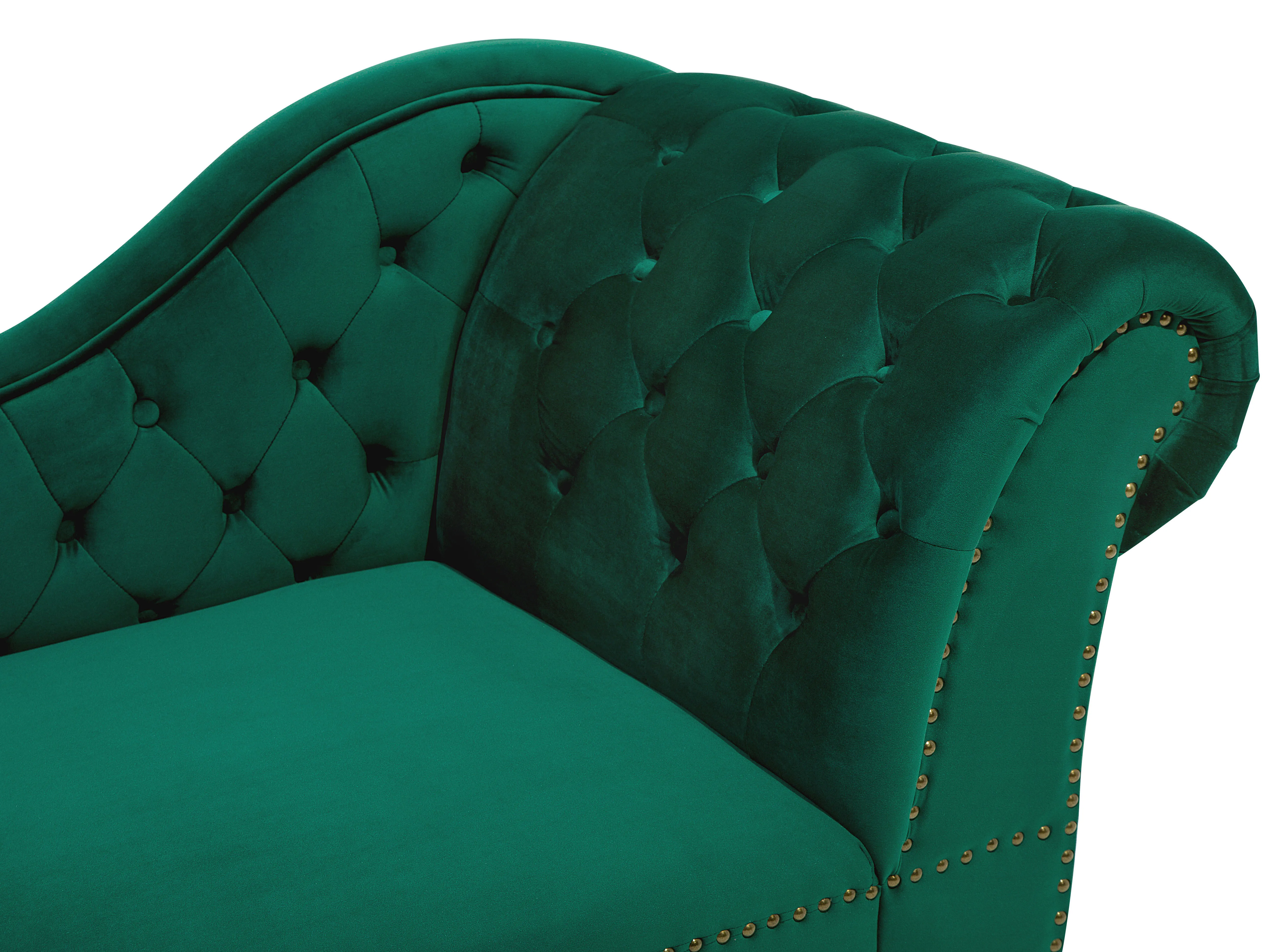 Rechtszijdige chaise longue NIMES Fluweel Groen