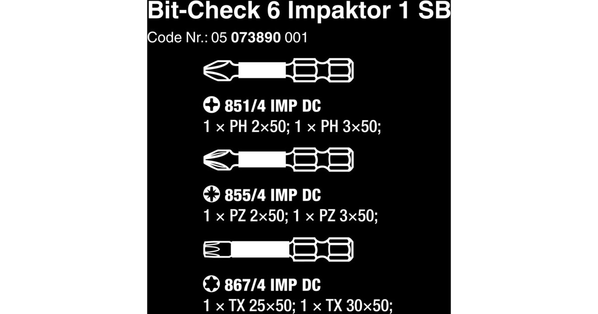WeraBit-Check 6 Impaktor 1 SB, 1/4