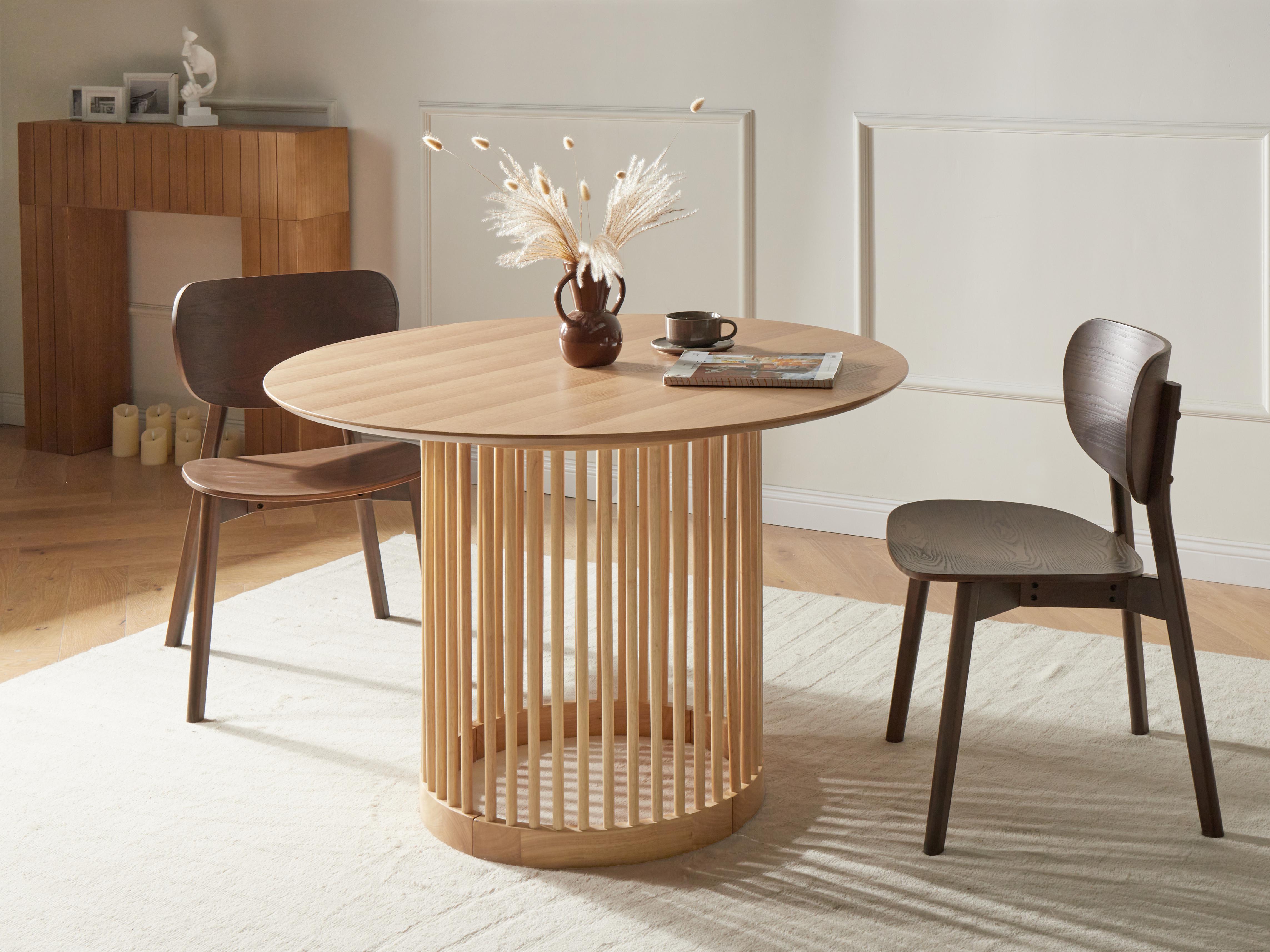 Eettafel BOYLE Licht eikenhout 110 cm 110 cm