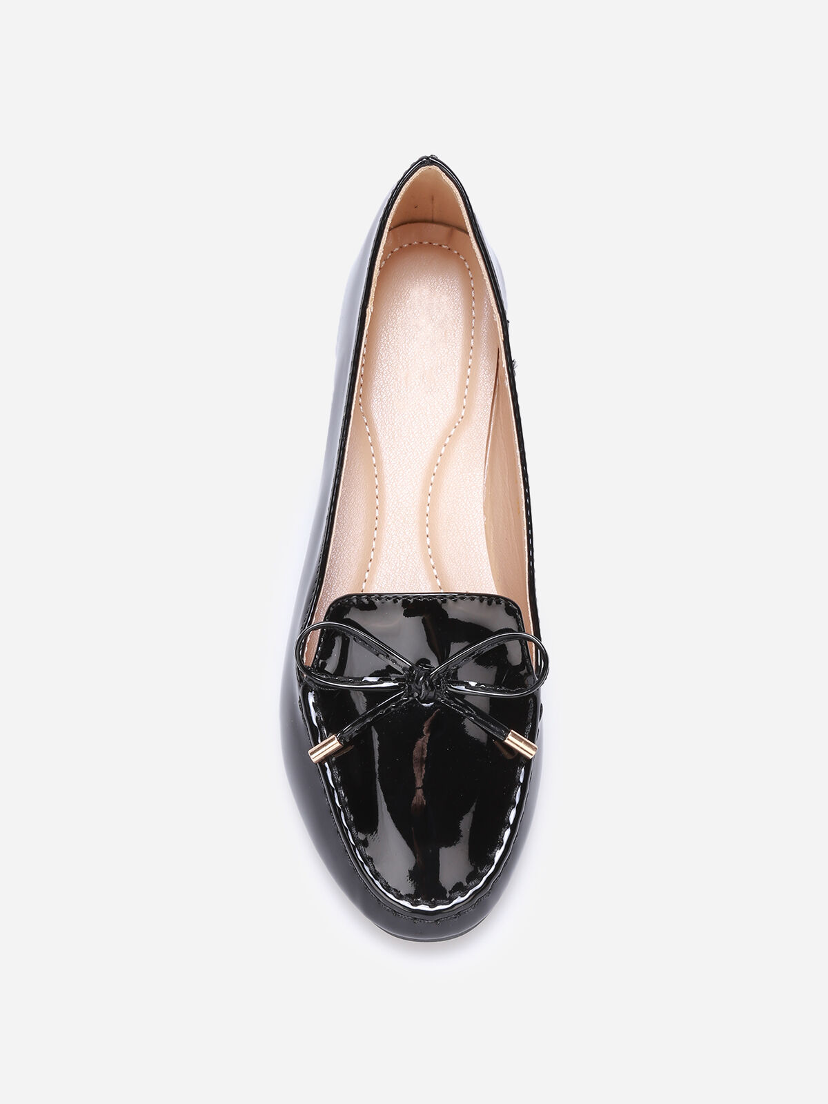 Mocassins slippers vernis à noeud- Noir