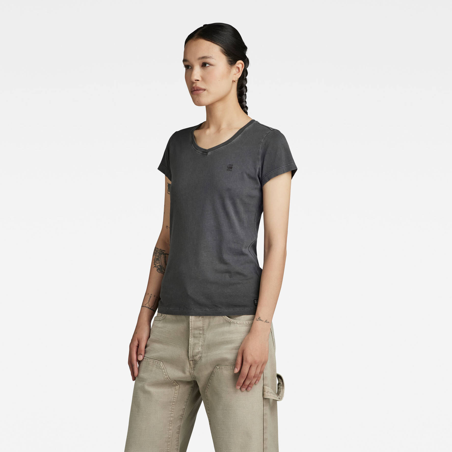 G-Star RAW| Damen T-Shirt OVERDYED EYBEN SLIM V T 2.0