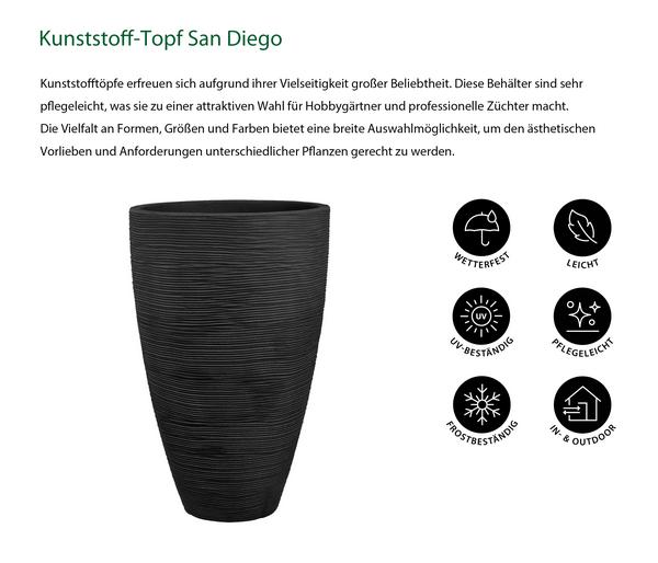 Dehner Kunststoff-Topf San Diego, konisch,