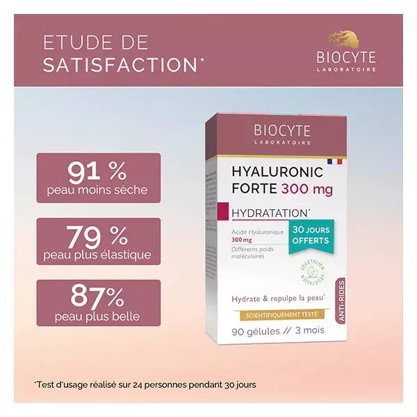 Biocyte Pack Hyaluronic Forte Anti-âge Hydrate et Repulpe Peau 90 Gélules