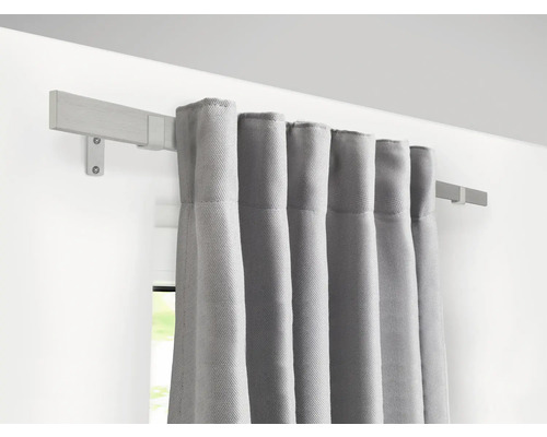 Uitschuifbare gordijnroedeset, staand, RVS-look, 120-210 cm, Ø 27/31 mm