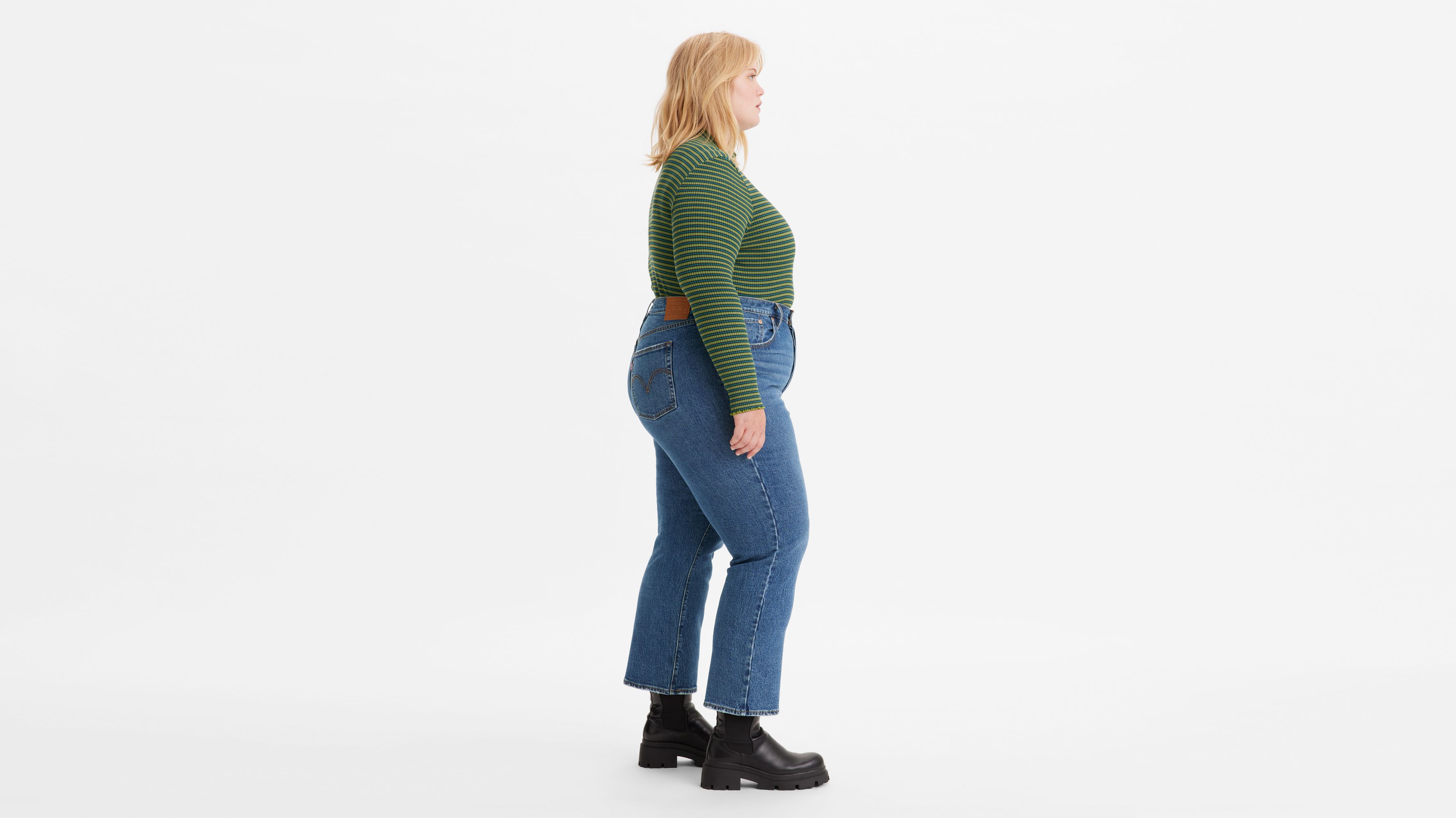 Jean Ribcage droit cheville (grandes tailles) - Dark Indigo Worn In - Bleu