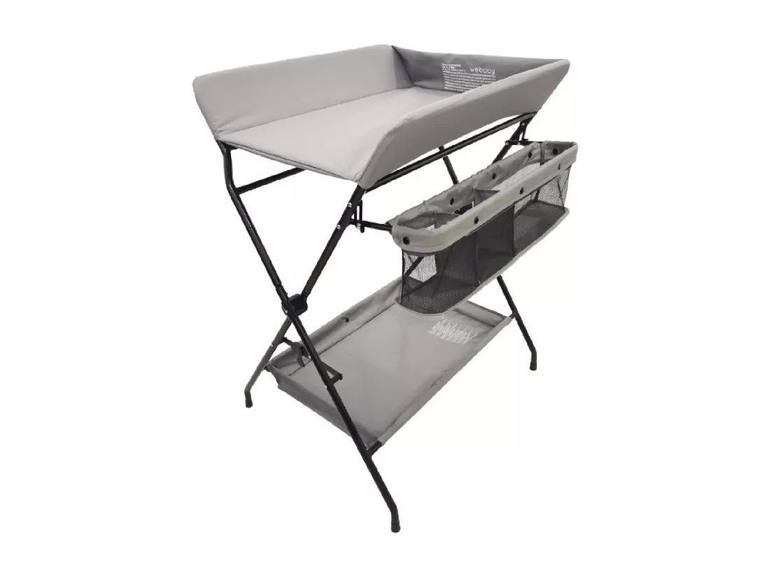 Table à langer pliante en acier Noir et Gris
