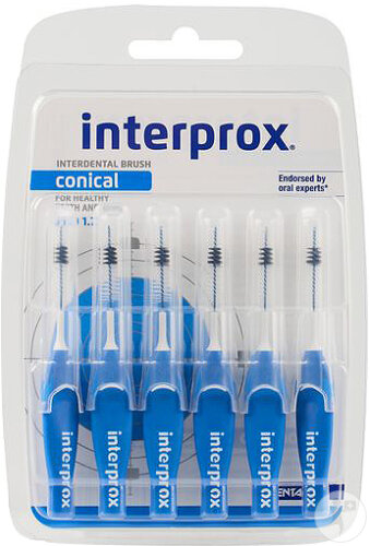 Interprox Premium Conical Bleu 3,5-6mm Brossettes Interdentaires 6 Pièces