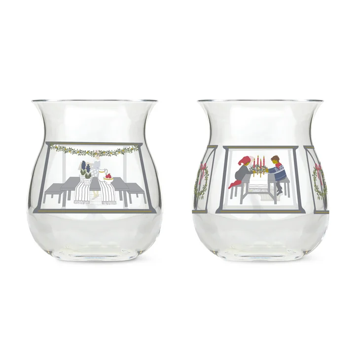 Holmegaard - Christmas Weihnachtsteelichthalter 2024, H 7,5 cm, multicolor (2er-Set)