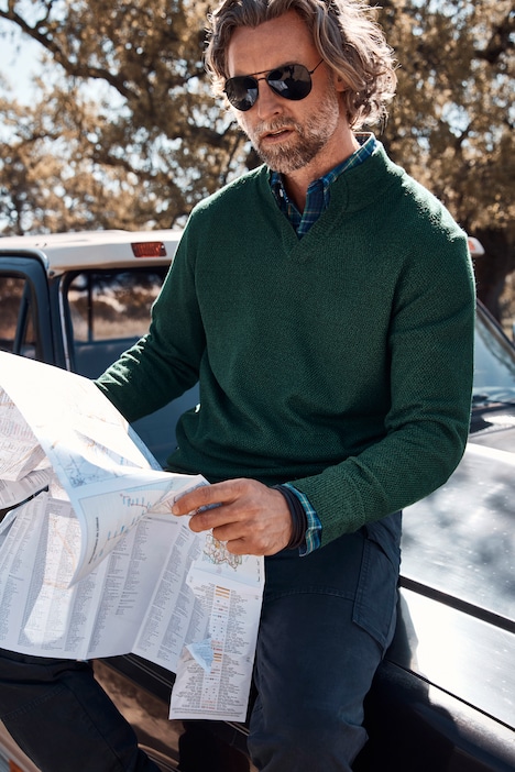 Pullover, Woll-Mix, neue Kragen Form, Langarm
