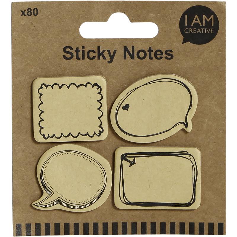 I AM CREATIVE Haftnotizen Sprechblasen, 30 x 38 mm, 80 Blatt