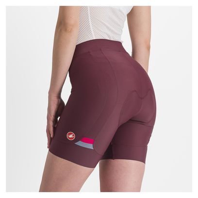 Cuissard Court Femme Castelli Sans Bretelles Prima Rouge Bordeaux