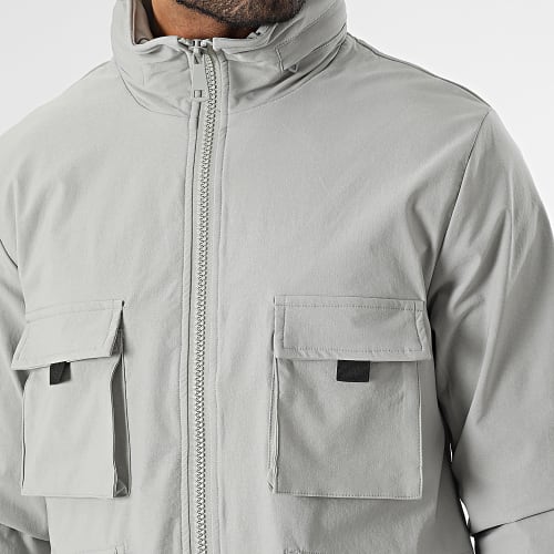 Veste Zippée Longue Gris