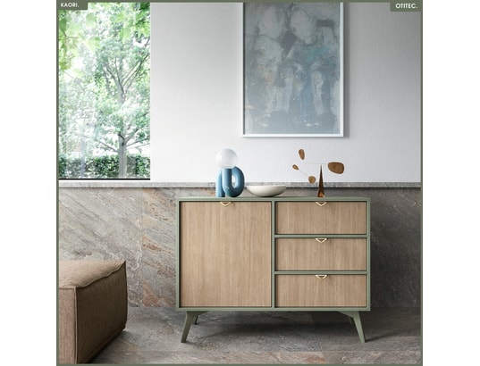 OTITEC - Commode - l.106 x h.80 x p.38 cm - 3 tiroirs - kaori - eucal...