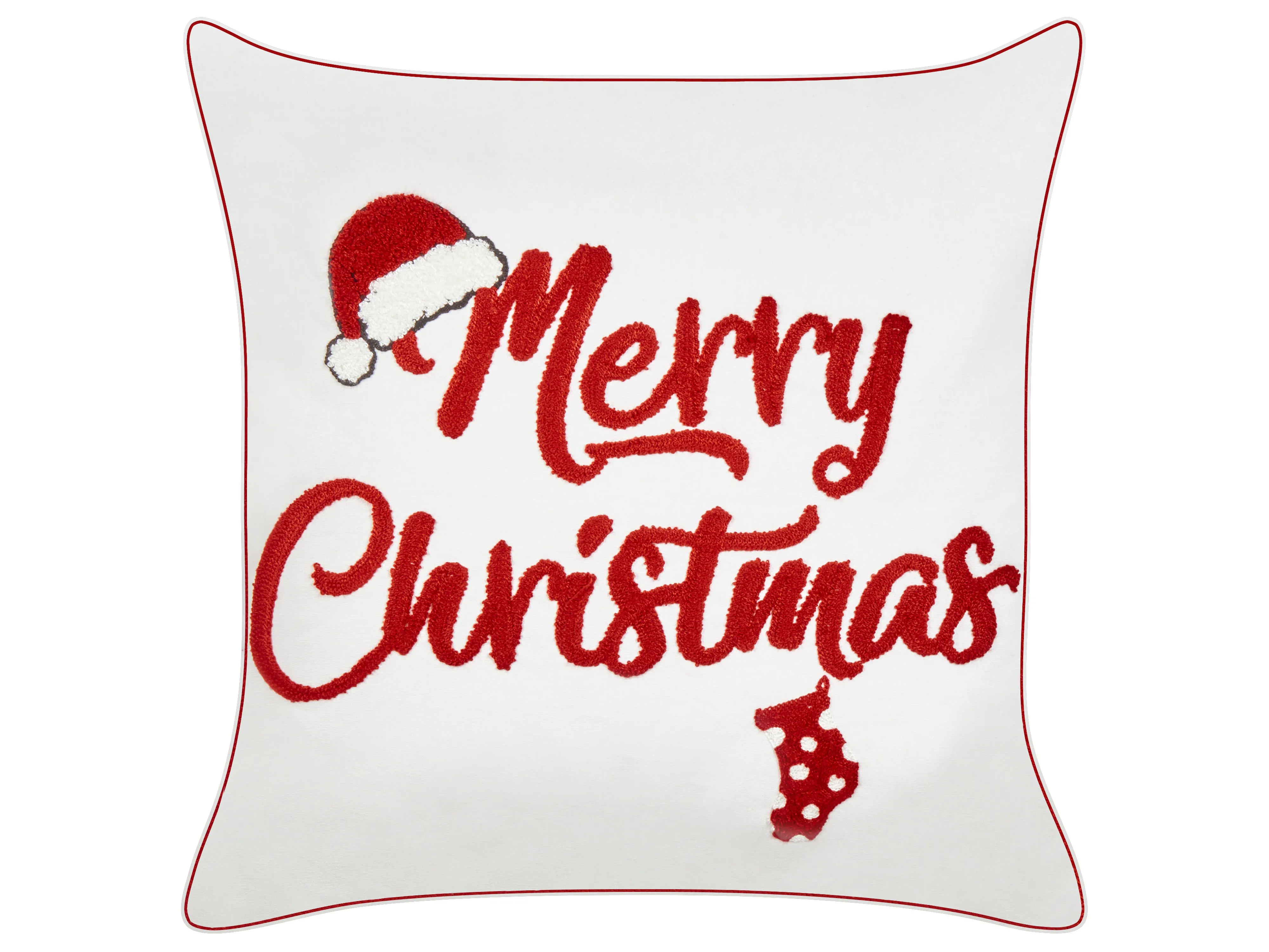 Set van 2 sierkussens PIZZELLE Katoen 45 x 45 cm Gebroken wit kerstmotief