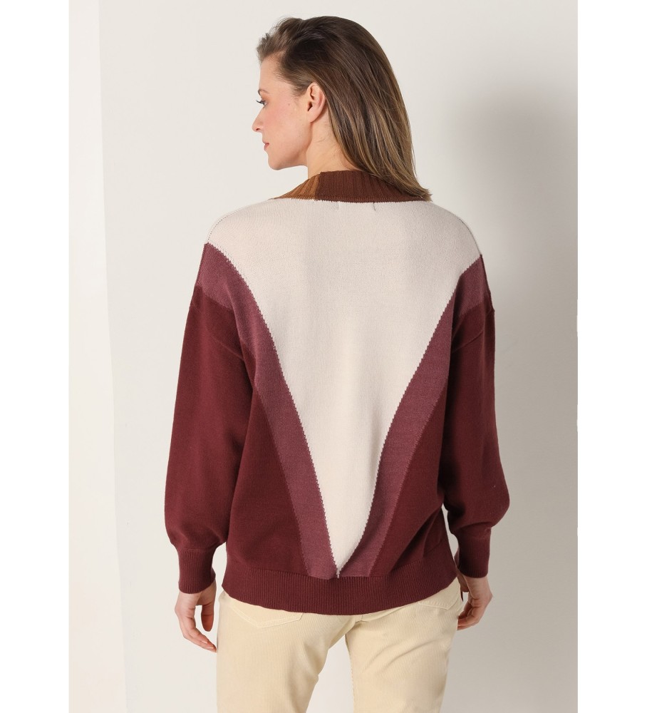 Lois Jersey com granadas jacquard cuello pico y rayas