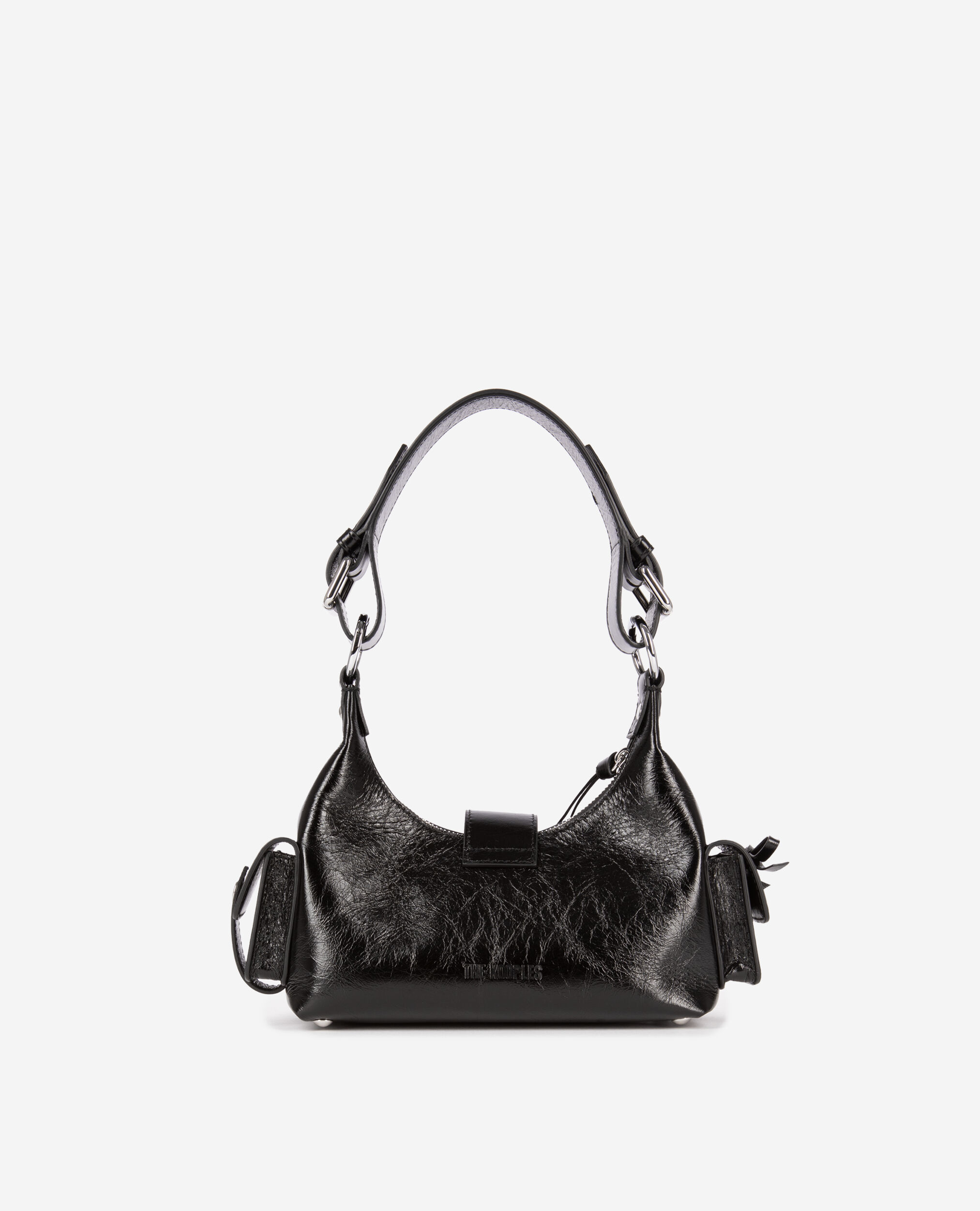 Sac Amelia small en cuir craquelé noir