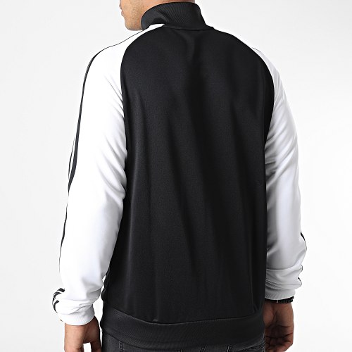 Veste Zippée A Bandes Juventus DNA HD8887 Noir Blanc