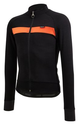 Maillot Manches Longues Santini Adapt Wool Noir/Orange