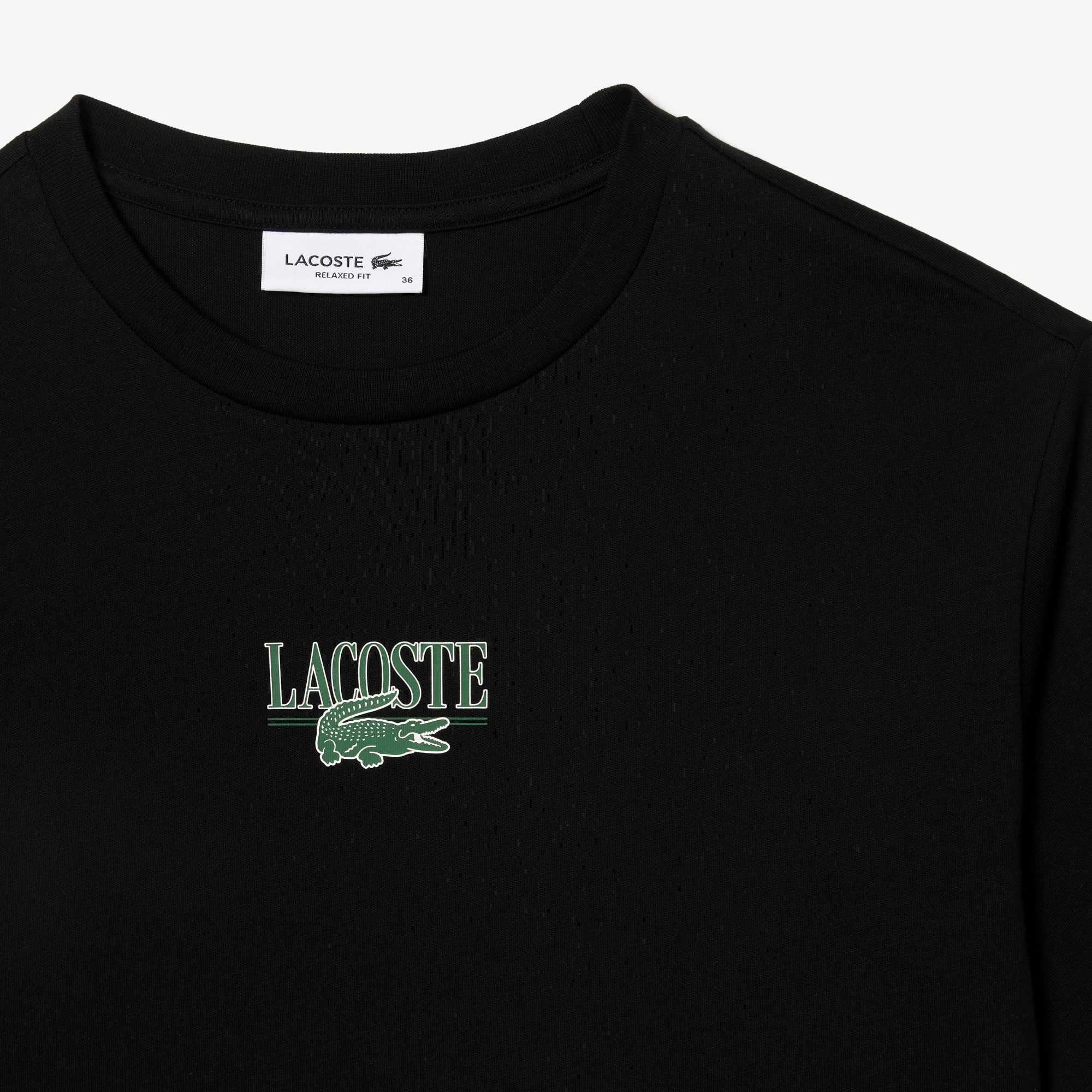 T-shirt en jersey de coton imprimé Lacoste T-Shirts - Noir - Lacoste - Femme