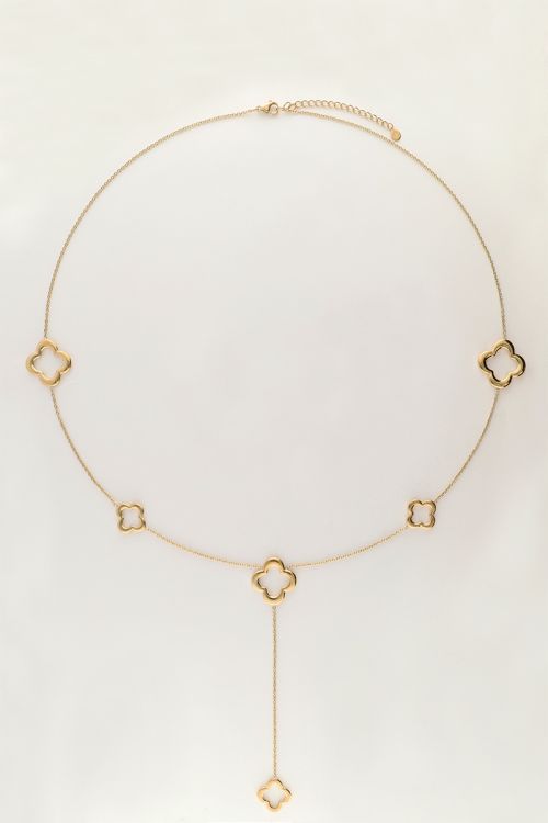 Iconic lange ketting met klavertjes