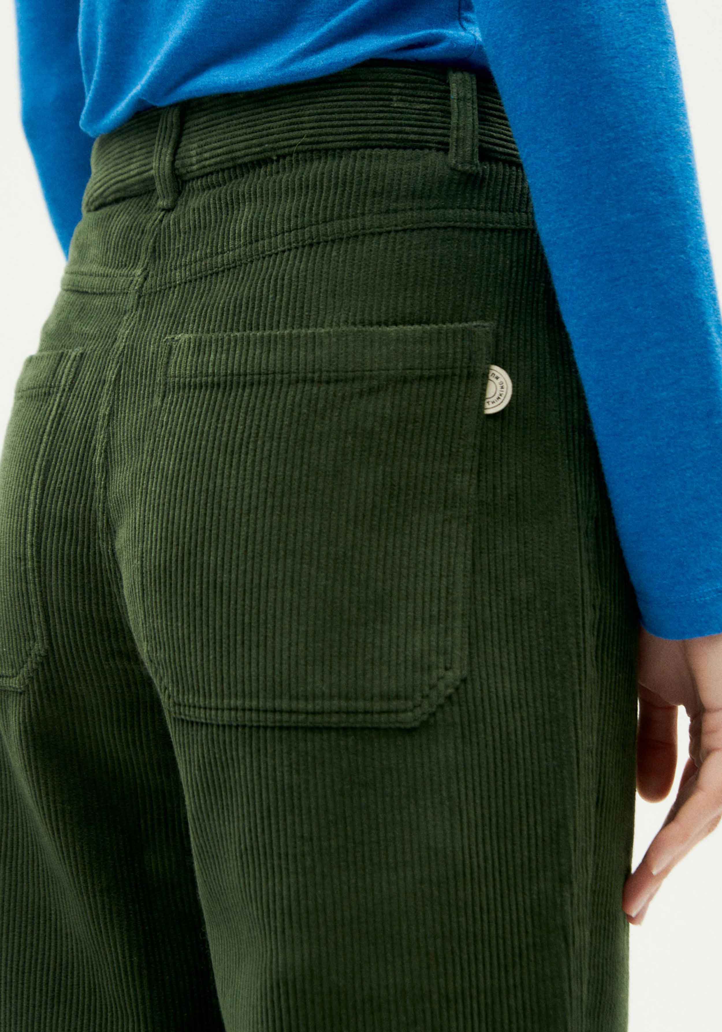 Thinking Mu Cord-Hose Nele Bottle Green