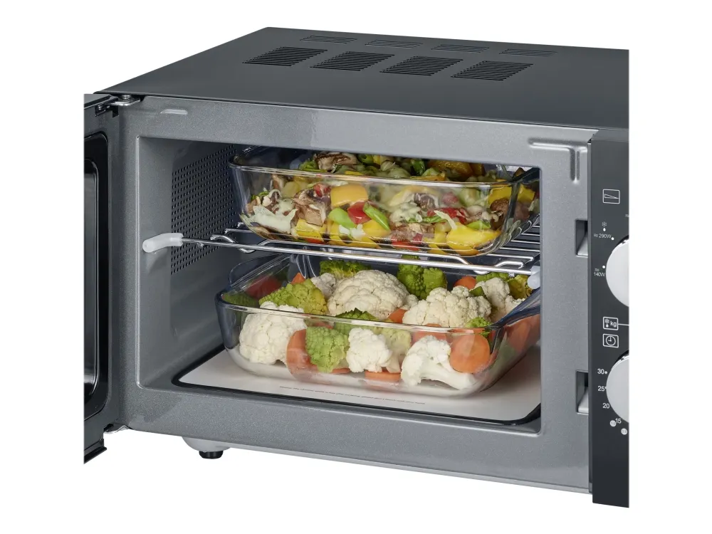 SEVERIN MW 7762 - Mikrobølgeovn med grill - 20 liter - 800 W - sort/rustfrit stål
