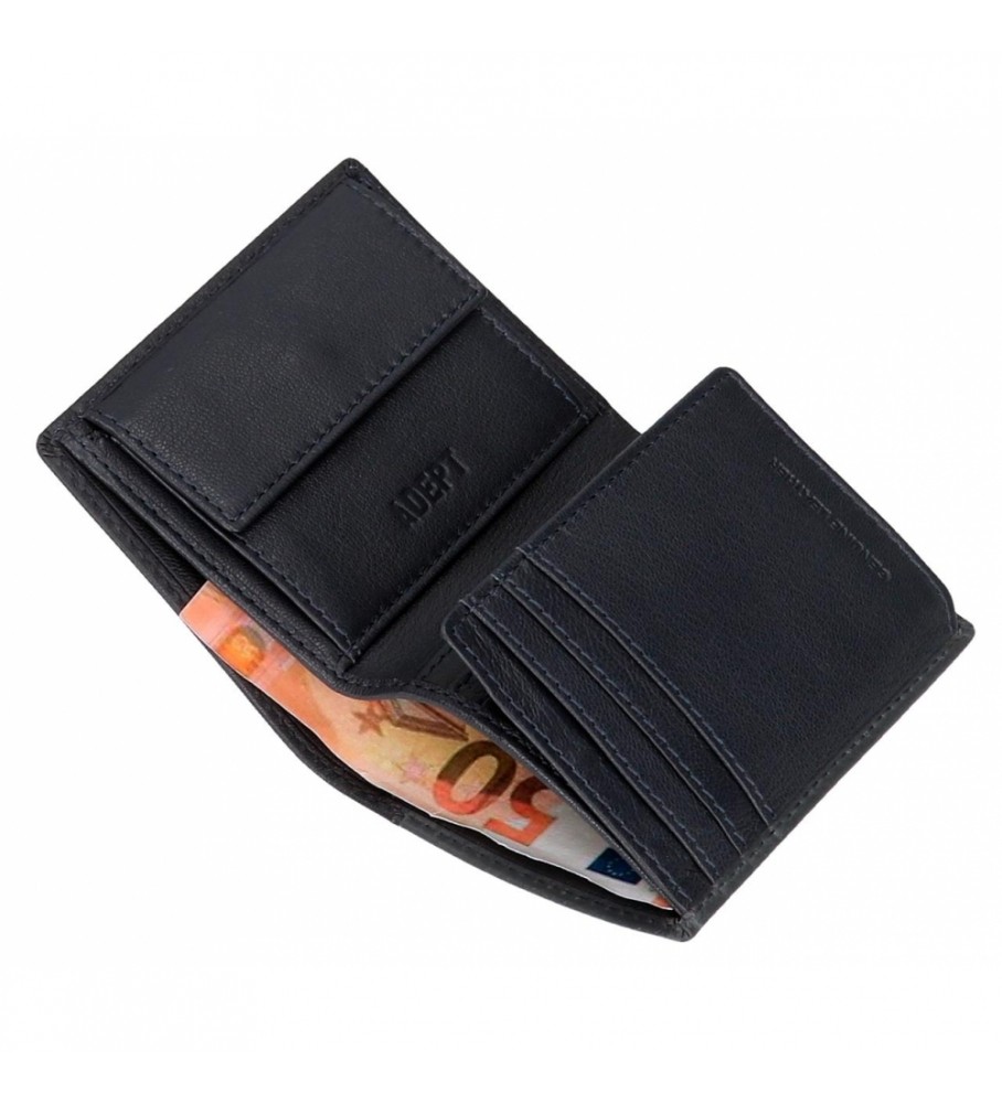 Carteira vertical Joumma Bags Adept Jim, azul-marinho - 8,5 x 10,5 x 1 cm