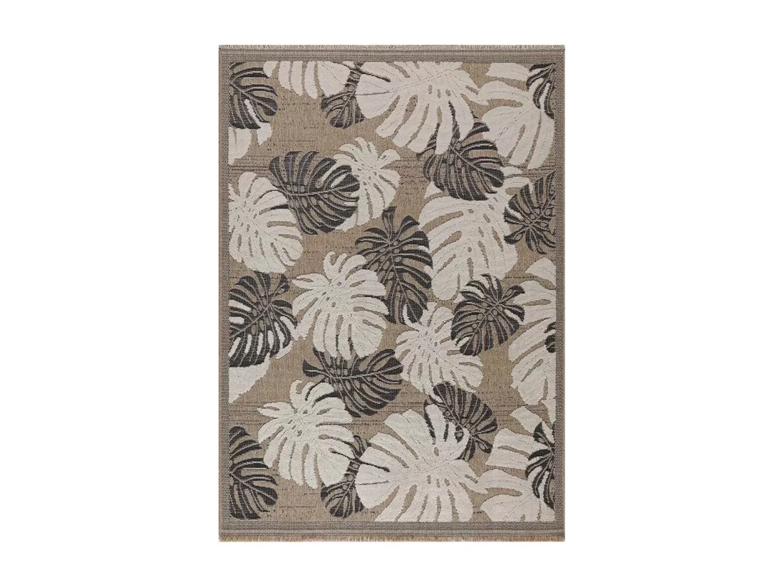 Tapis intérieur extérieur aspect jute noir Tijuana 9062 noir 90 x 67 cm