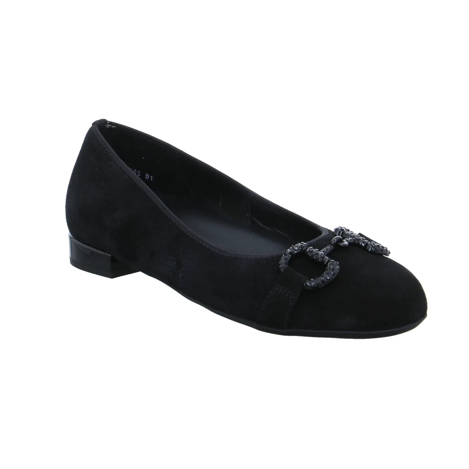 ARA Comfort-Ballerina Schwarz Leder  mit Wechselfussbett