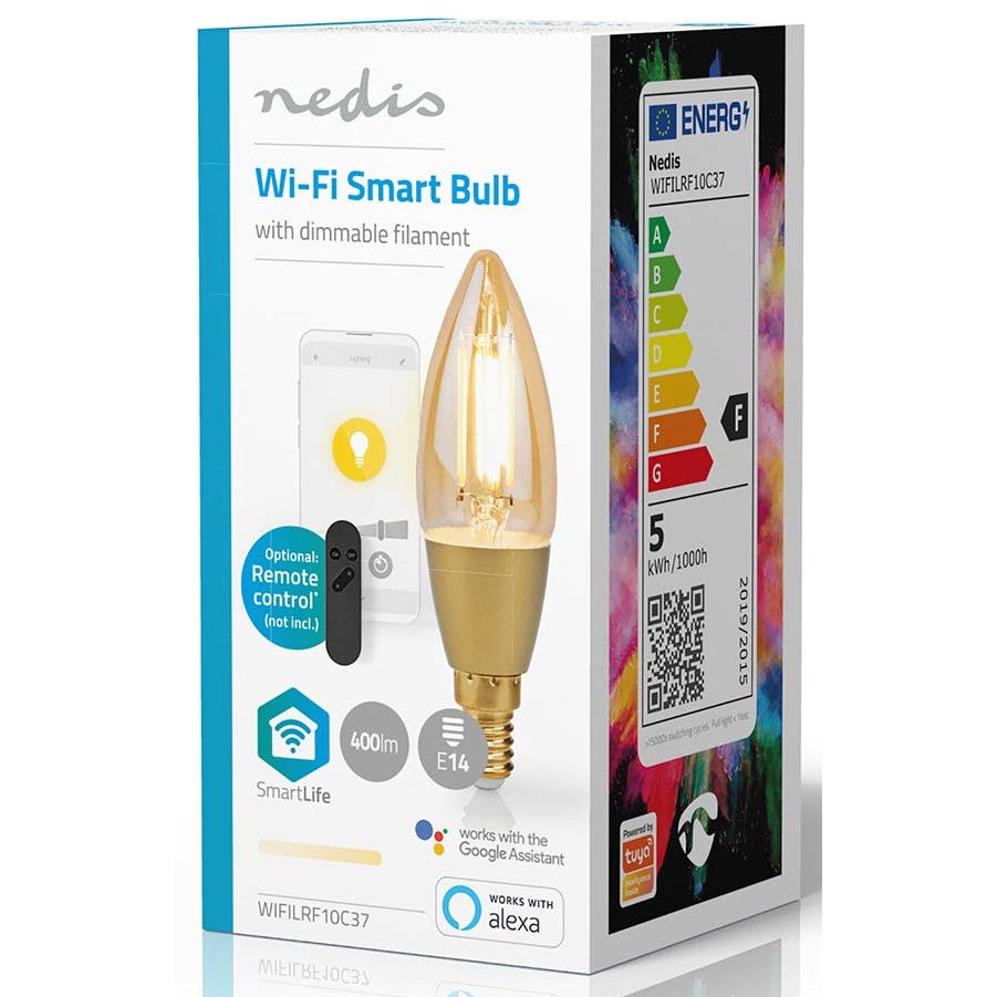 Nedis WIFILRF10C37 Smartlife LED Filamentlamp E14 WIFI 470 lm 4.9W warm wit