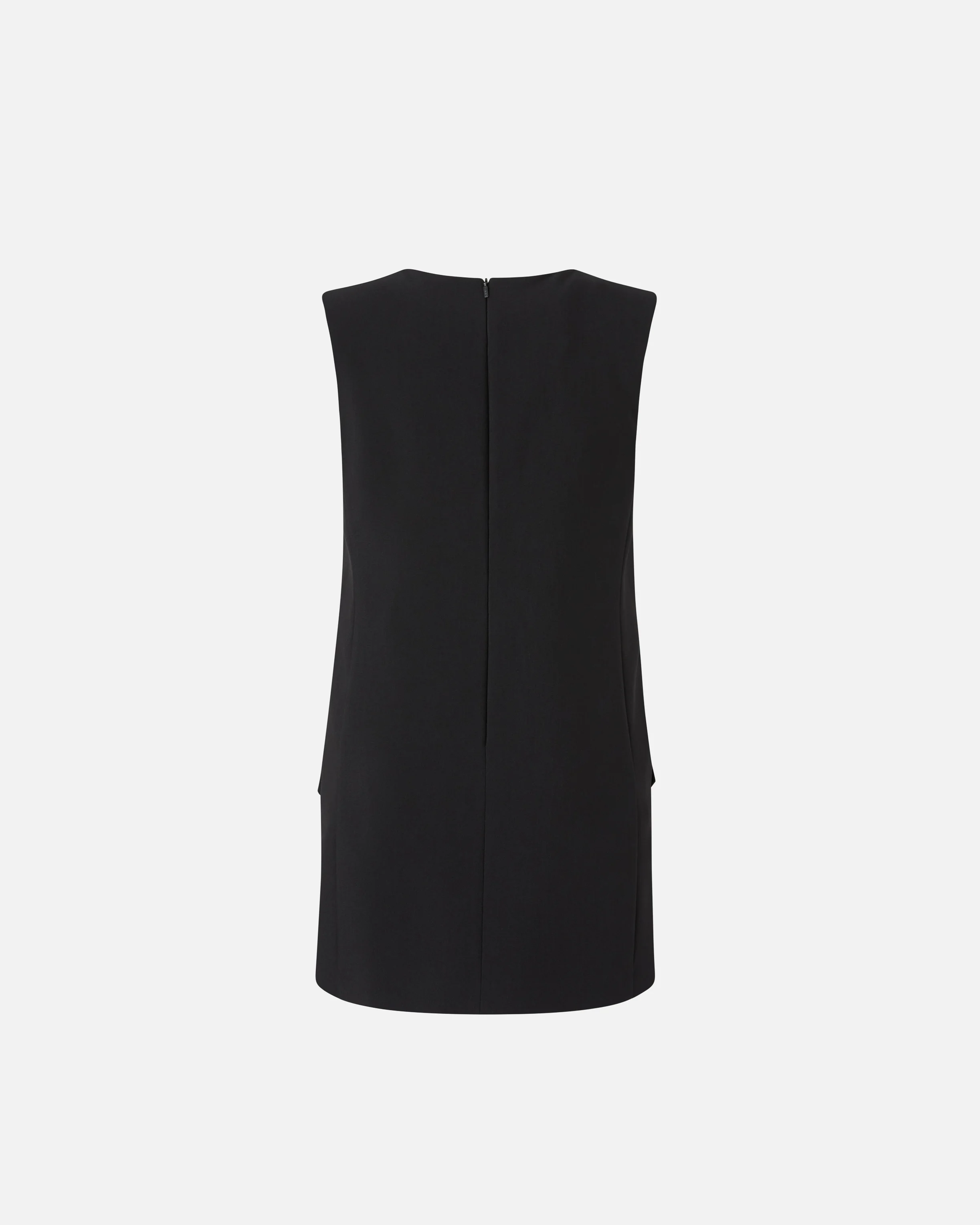Robe courte sans manches avec rabats avant | Noir