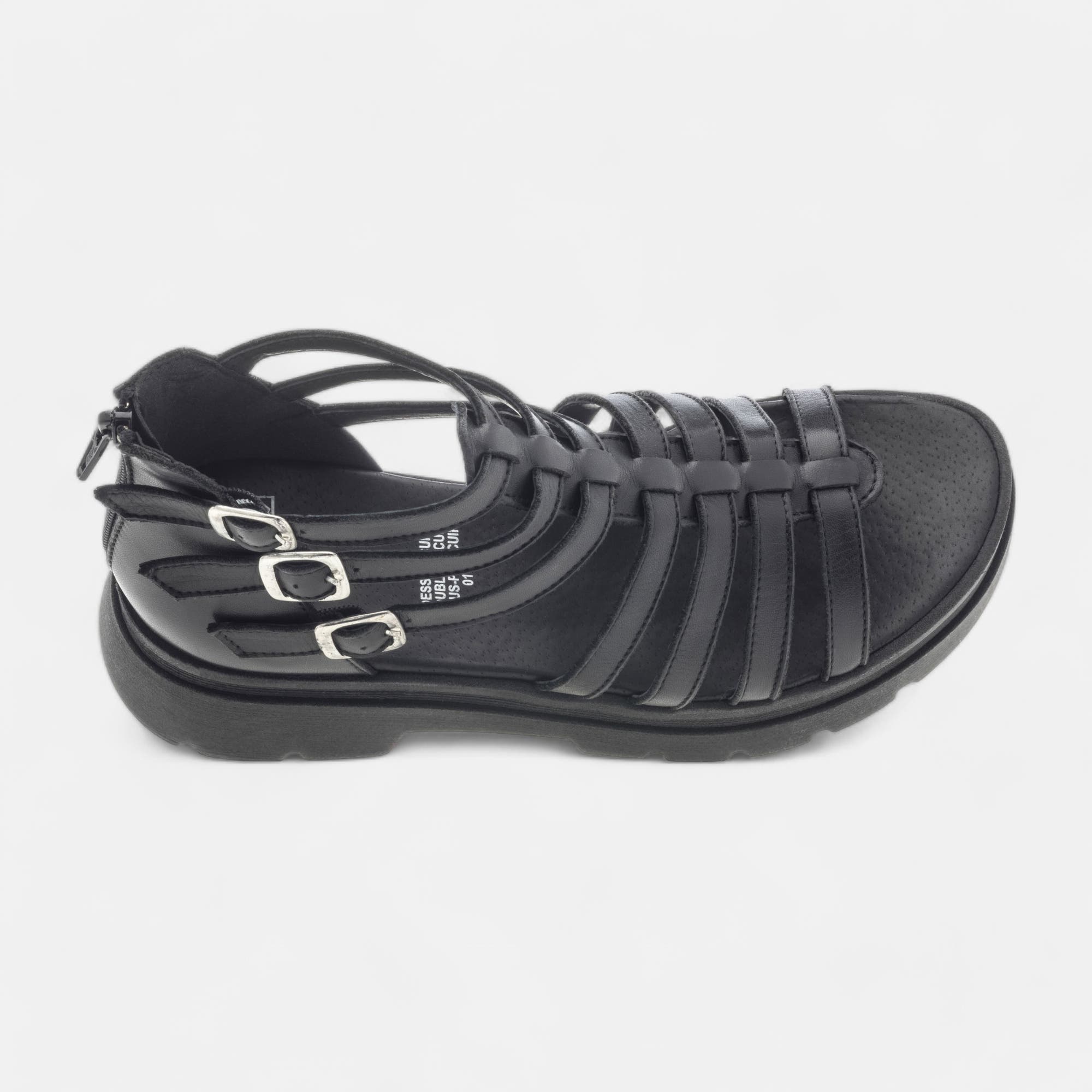 Sandales Femme en cuir noir