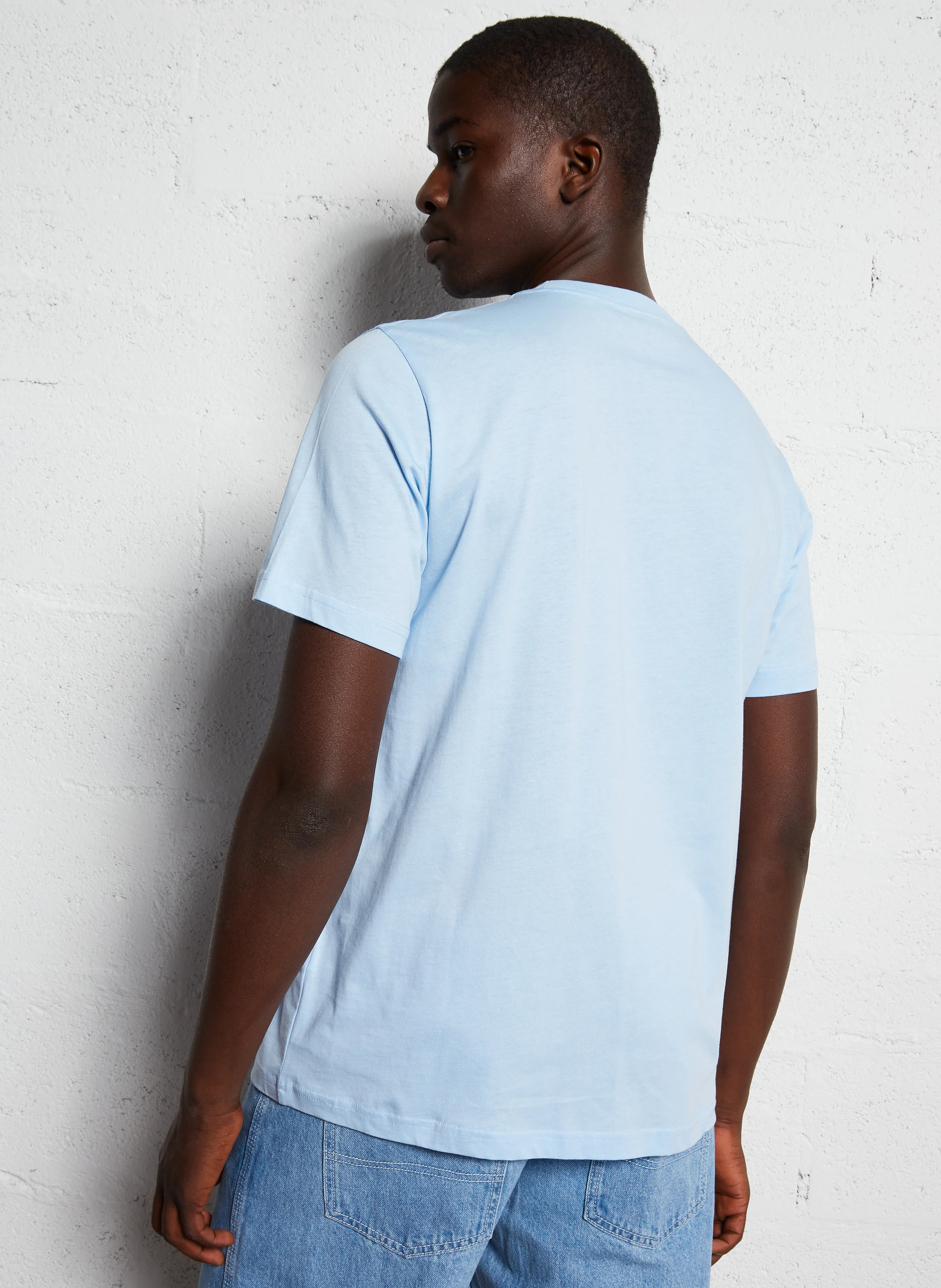 Tee-shirt droit en coton organique | Bleu