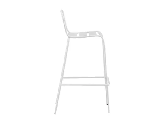 Salle à manger haute de jardin en métal : une table L.120 cm et 4 chaises - Blanc - MIRMANDE de MYLIA