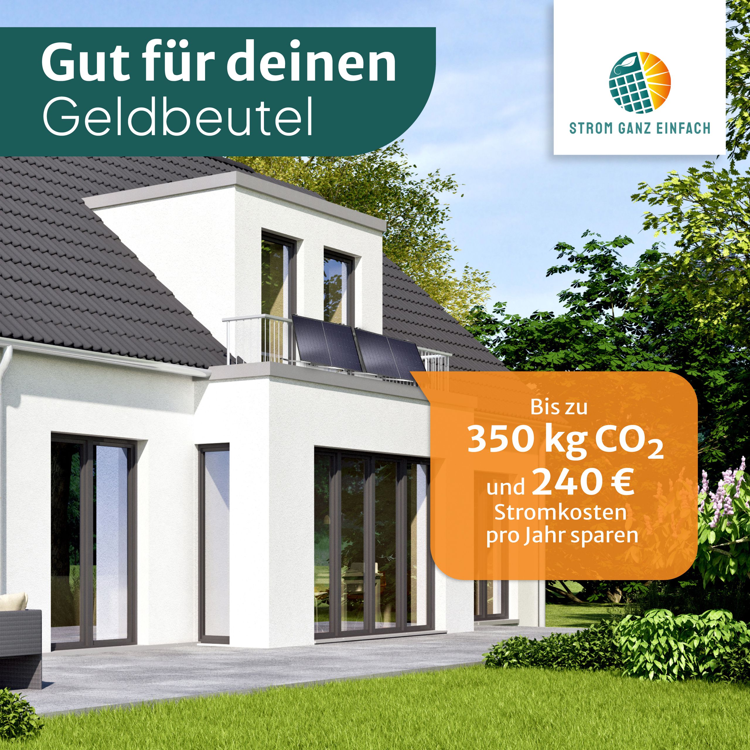 Balkonkraftwerk 2x420W Komplettset - Wechselrichter VDE-konform, 800W Plug and Play für Steckdose - 2 PV-Module 420 Watt - Premium Balkonhalterung