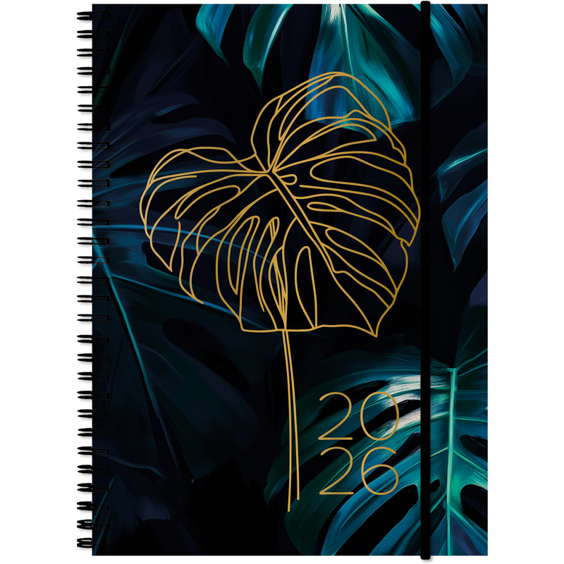 Simplex Agenda 2026 Simply Harmony, Monstera, A5, 1 Woche / 2 Seiten