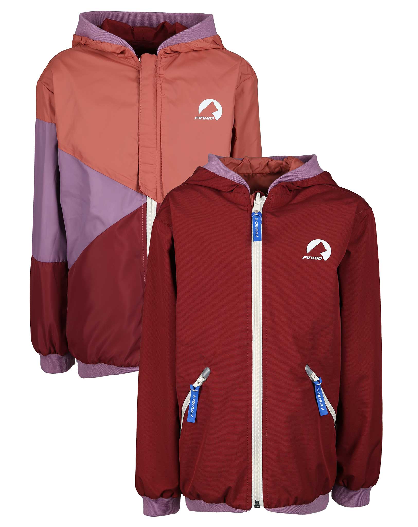 Wende-Regenjacke MUUTUVA in cranberry/valerian