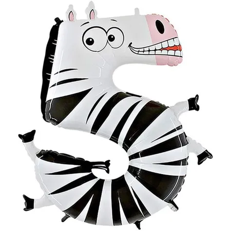 Grabo Folienballon Zebra Nummer 5