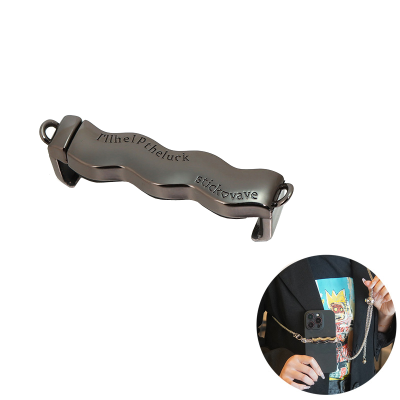 (75x16mm) Universal Handy Metall Halterung mit Ösen - Schwarz